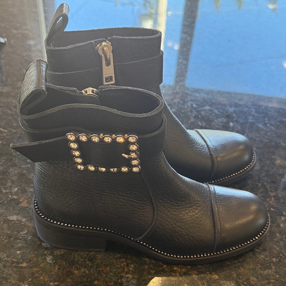 Zadig and Voltaire ankle boots W’s size 38 NWOB Black with rhinestone detail